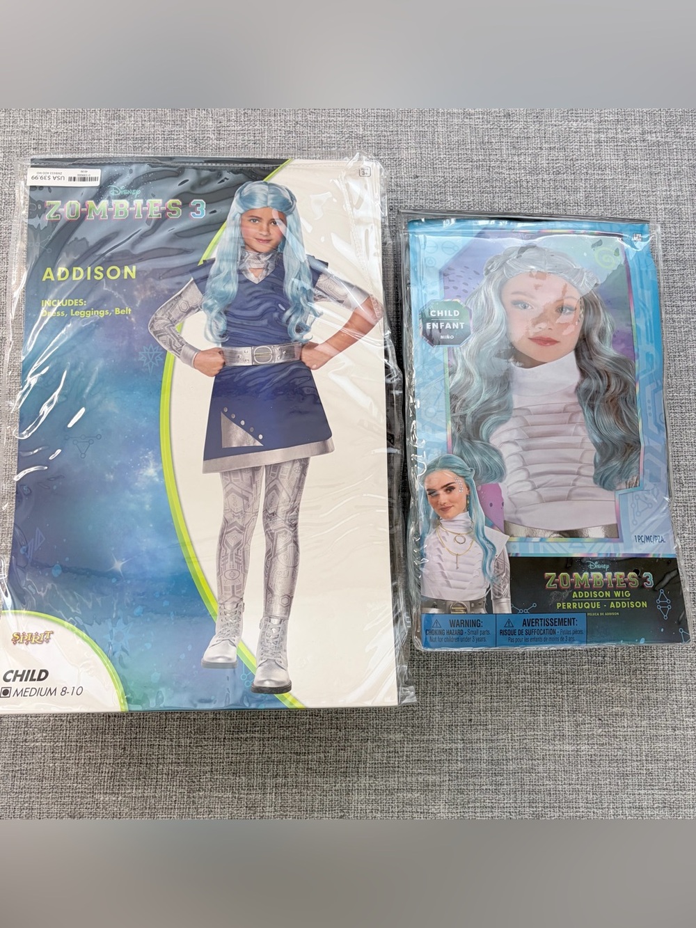 Disney Zombies 3 Addison Costume with Light Blue Wig - Size M (8-10) - Picture 2 of 7